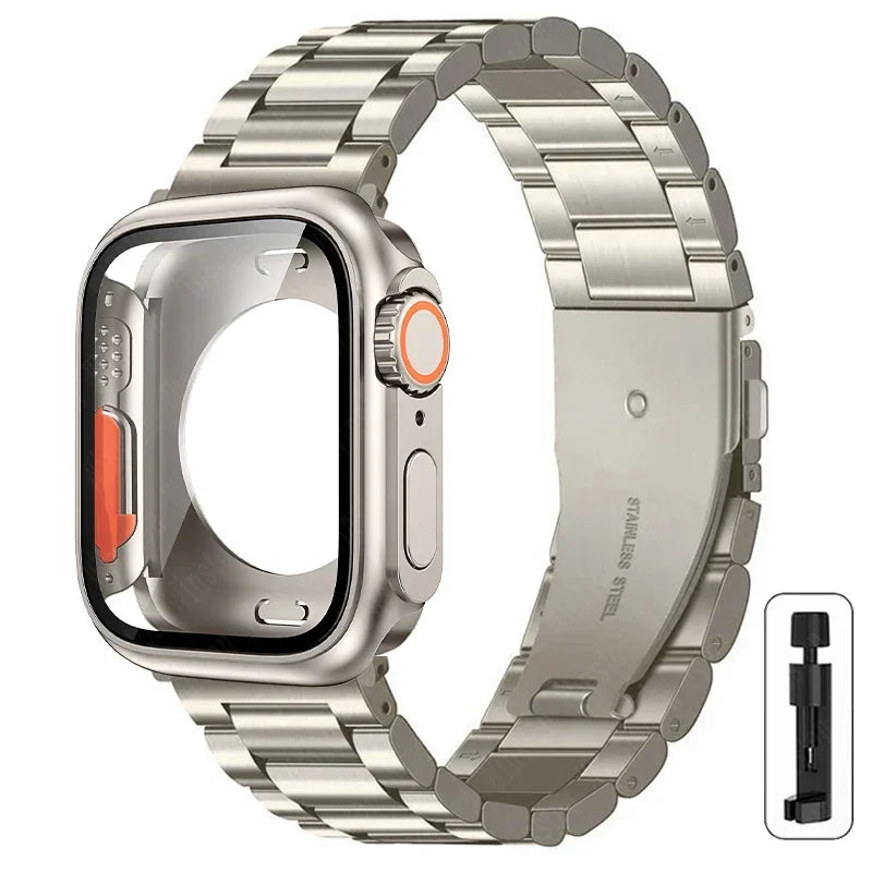 Luxury Steel Band for Apple Watch – Timeless Silver Edition