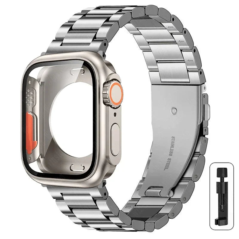 Luxury Steel Band for Apple Watch – Timeless Silver Edition