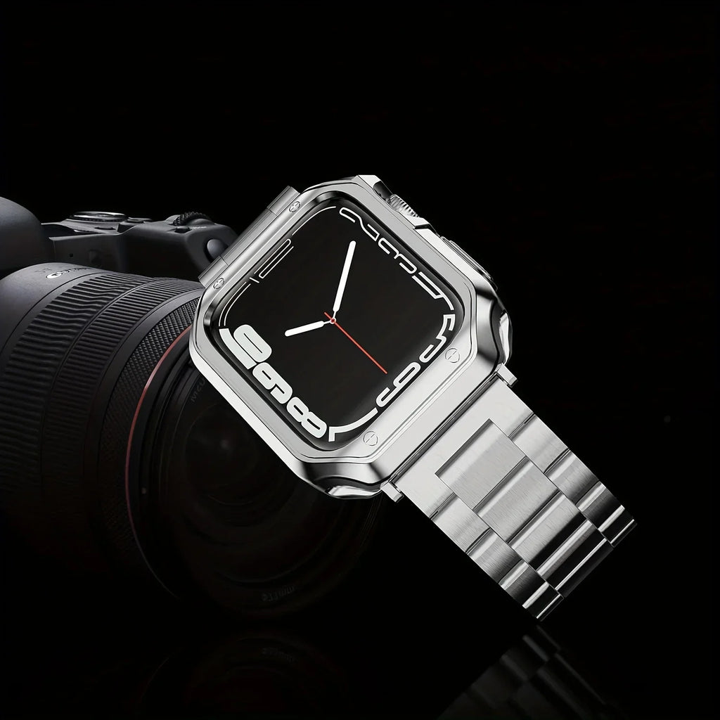 Luxury Steel Band Silver & Gold Edition para Apple Watch – Elegancia Carismática